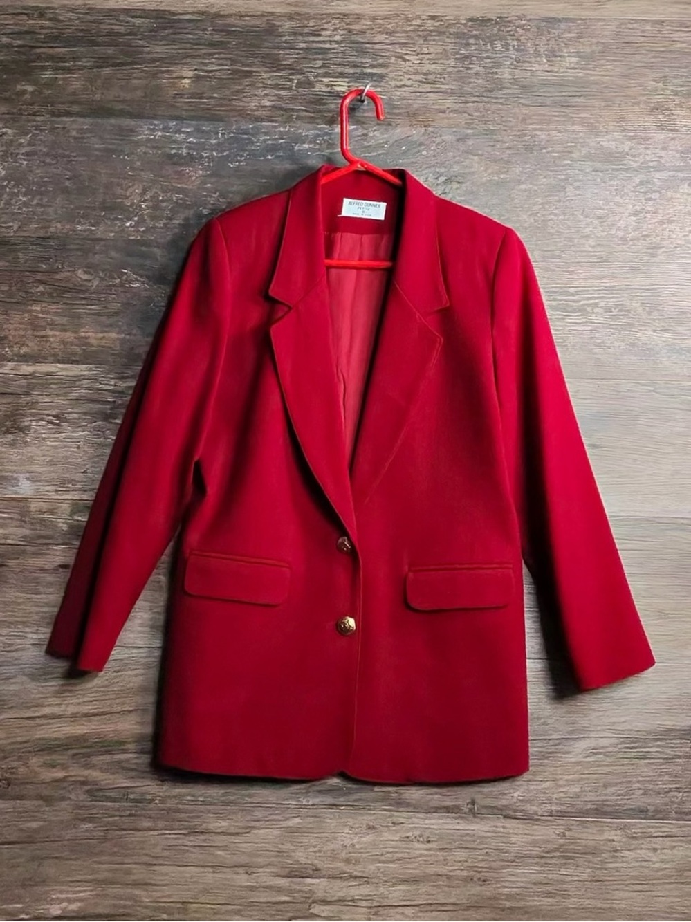Alfred Dunner Bold Red Single-Breasted Blazer
